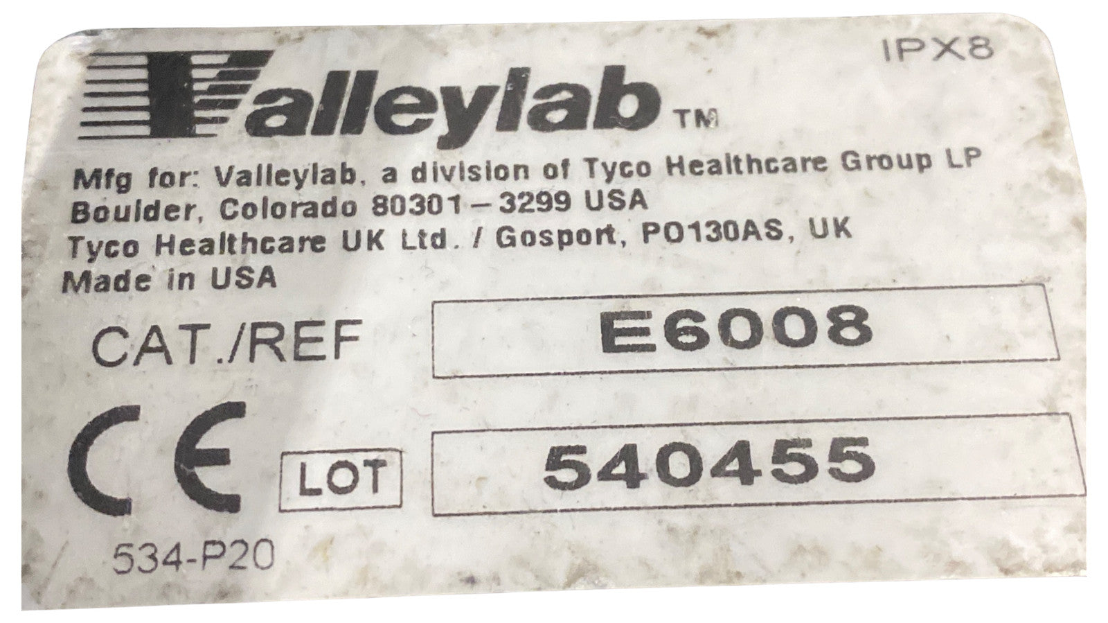 VALLEYLAB E6008 ELECTROSURGICAL FOOTSWITCH !