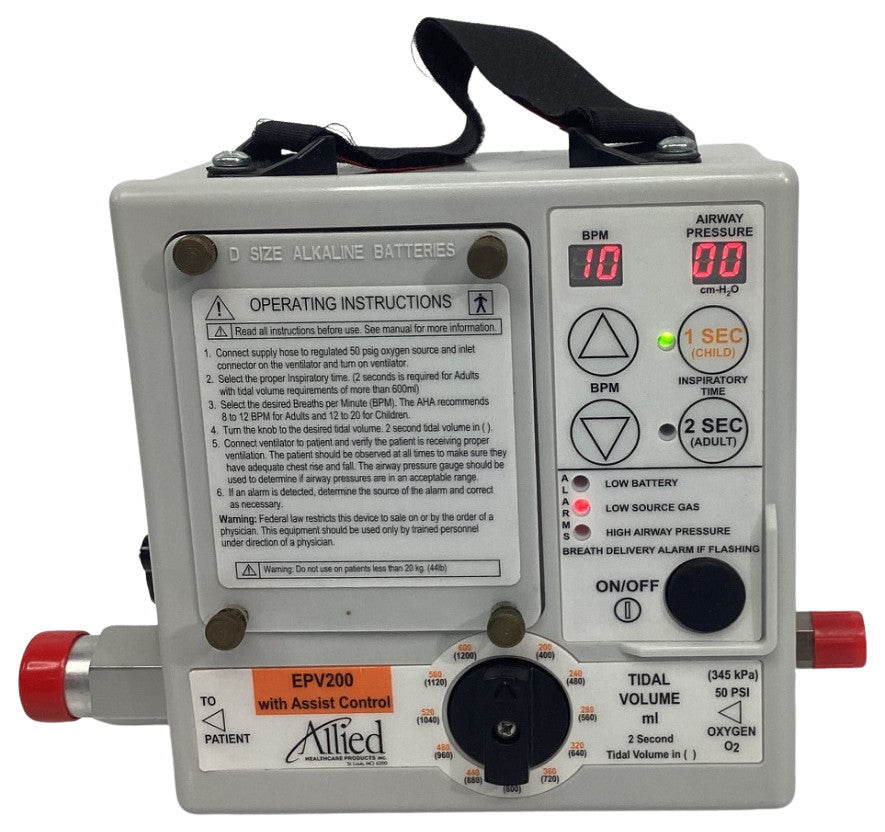 ALLIED HEALTHCARE EPV200 VENTILATOR W/ ASSIST CONTROL