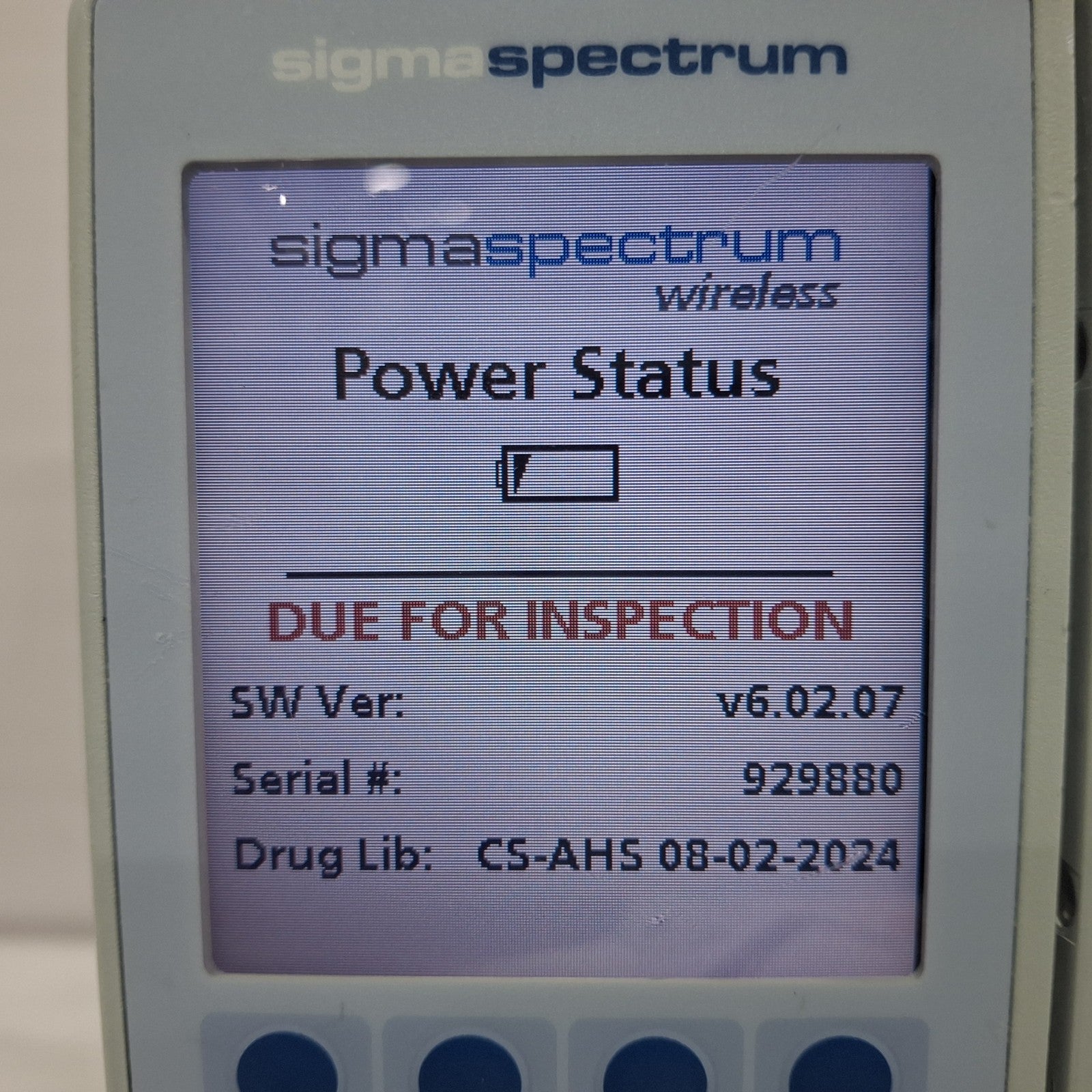 Baxter Sigma Spectrum 6.02.07 with A/B/G/N Battery Infusion Pump