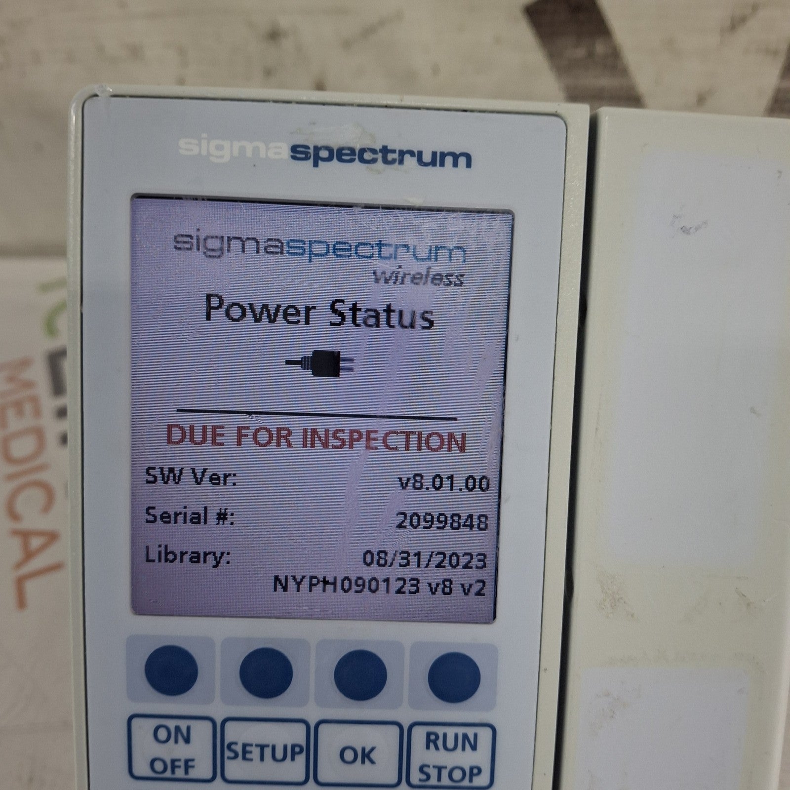 Baxter Sigma Spectrum 8.01.00 w/o Battery Infusion Pump