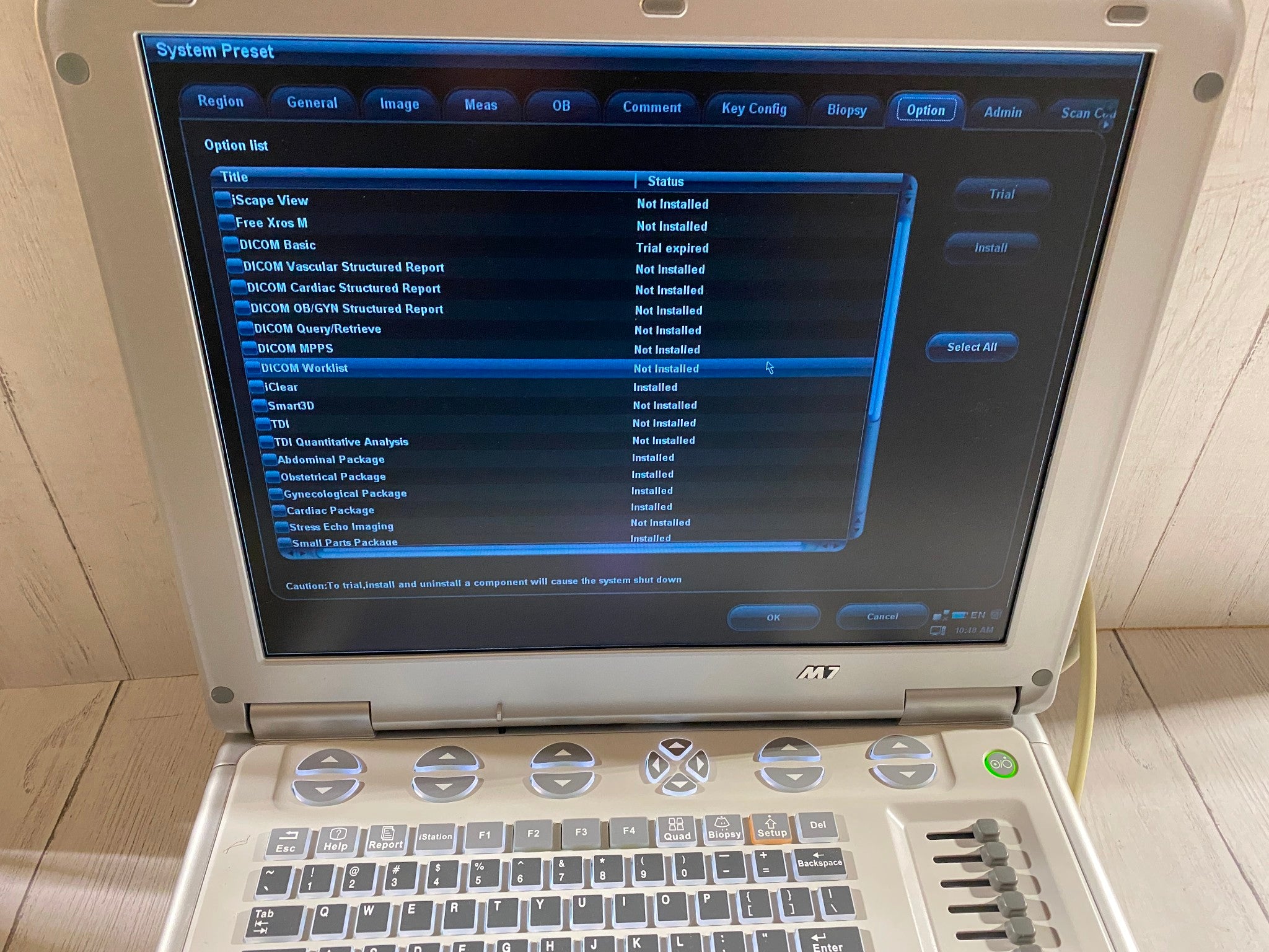Advanced Cardiac Ultrasound Mindray M7 with one cardiac phased array probe DIAGNOSTIC ULTRASOUND MACHINES FOR SALE