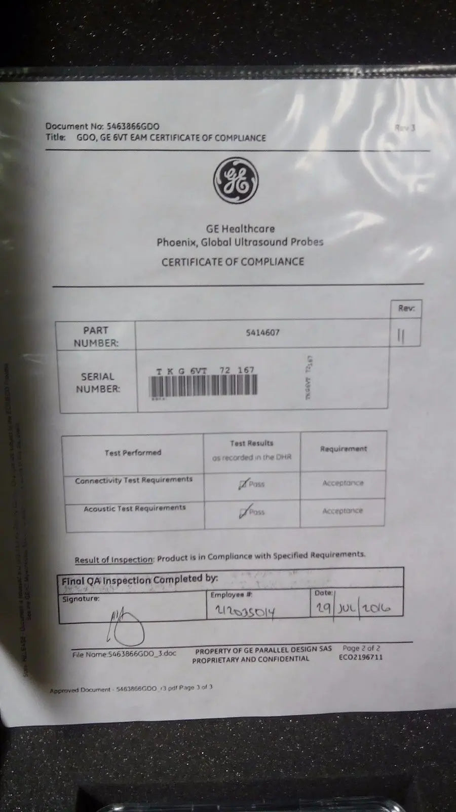 GE global ultrasound probes P/N5414607 DIAGNOSTIC ULTRASOUND MACHINES FOR SALE