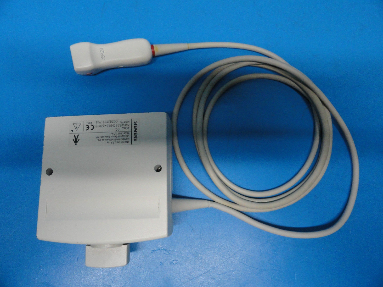 SIEMENS 2.5PL20 P/N 5262493-L0850 SECTOR ULTRASOUND PROBE for Elegra (4313) DIAGNOSTIC ULTRASOUND MACHINES FOR SALE