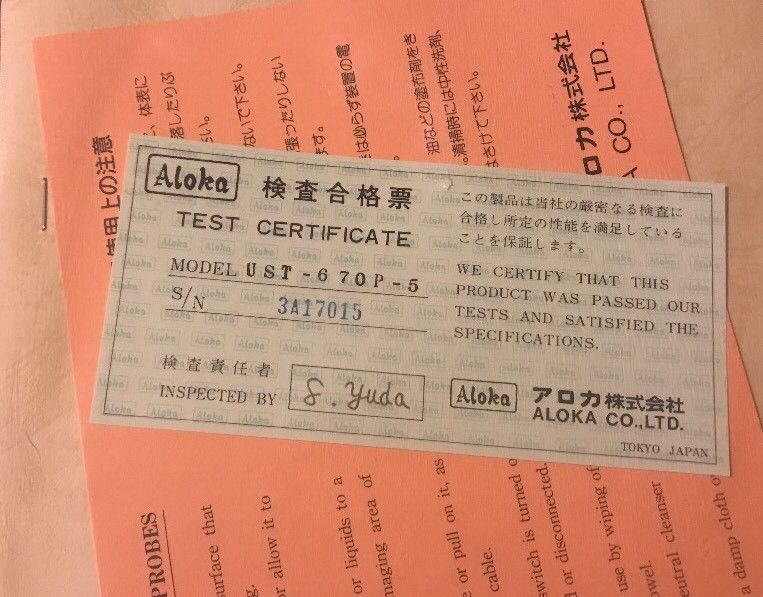 ALOKA UST-5286-2.5 ULTRASOUND PROBE TRANSDUCER DIAGNOSTIC ULTRASOUND MACHINES FOR SALE