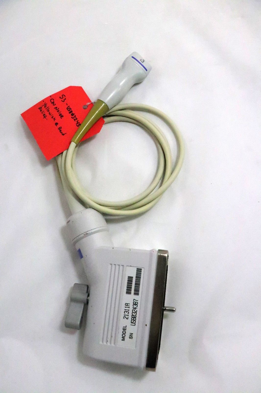 overehead probe white with red tag 4