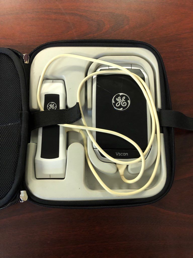 GE V-scan Dual Head - Handheld Portable Ultrasound. PHASED ARRAY+ LINEAR PROBES DIAGNOSTIC ULTRASOUND MACHINES FOR SALE