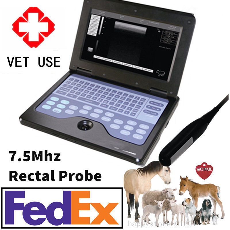 US Veterinary equine& Bovine Ultrasound Scanner 7.5M Rectal Probe VET laptop CE 658126921220 DIAGNOSTIC ULTRASOUND MACHINES FOR SALE