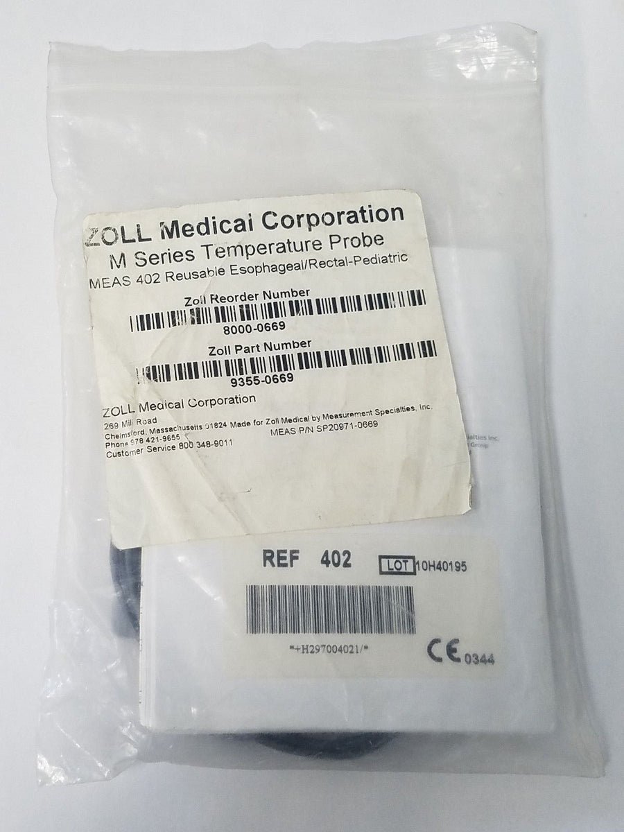 Zoll M Series Temperature Probe MEAS 402 Reusable Esophageal / Rectal