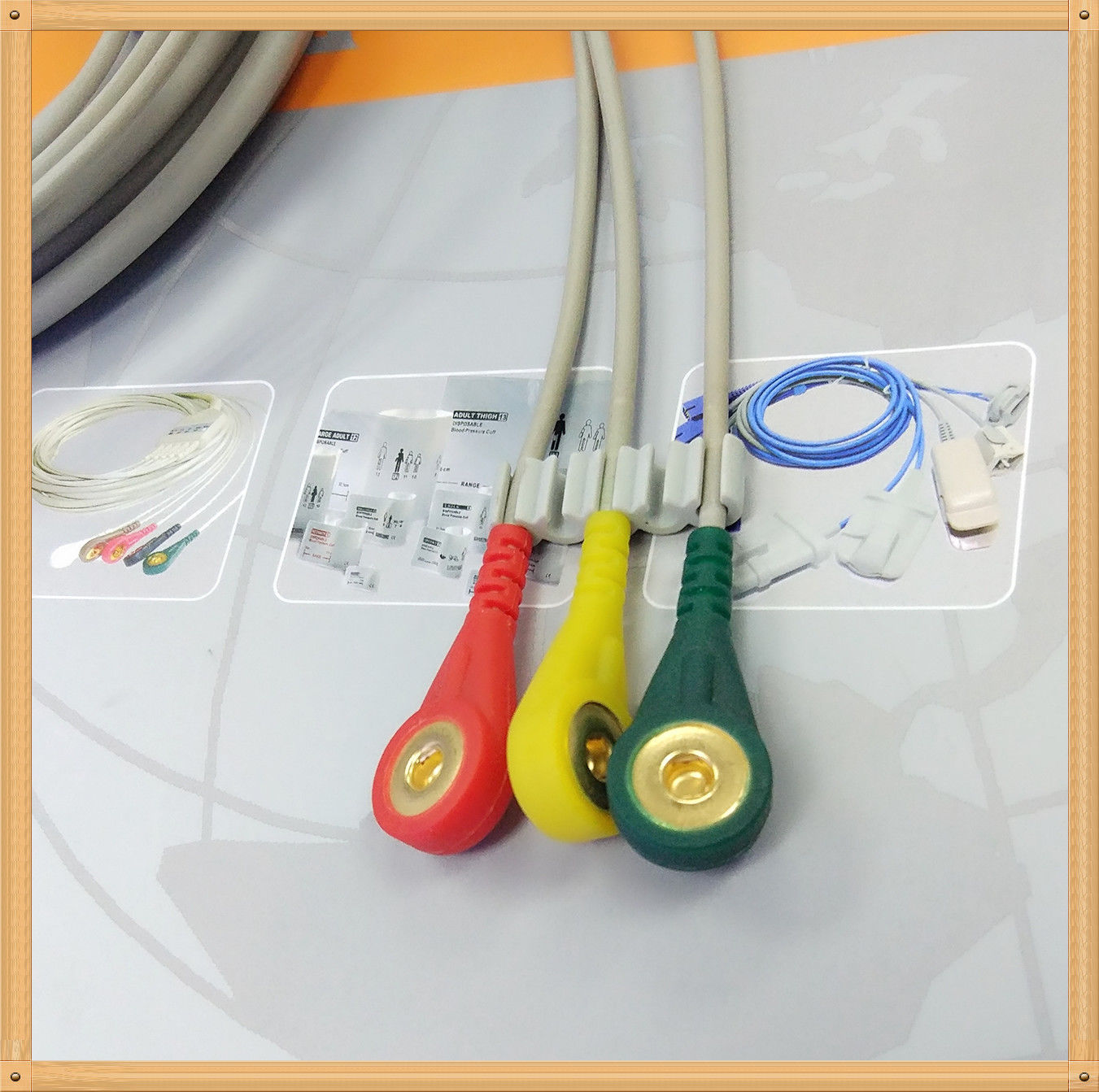 Generic AAMI 6 Pin One Piece ECG Cable 3 Leads Snap IEC DIAGNOSTIC ULTRASOUND MACHINES FOR SALE