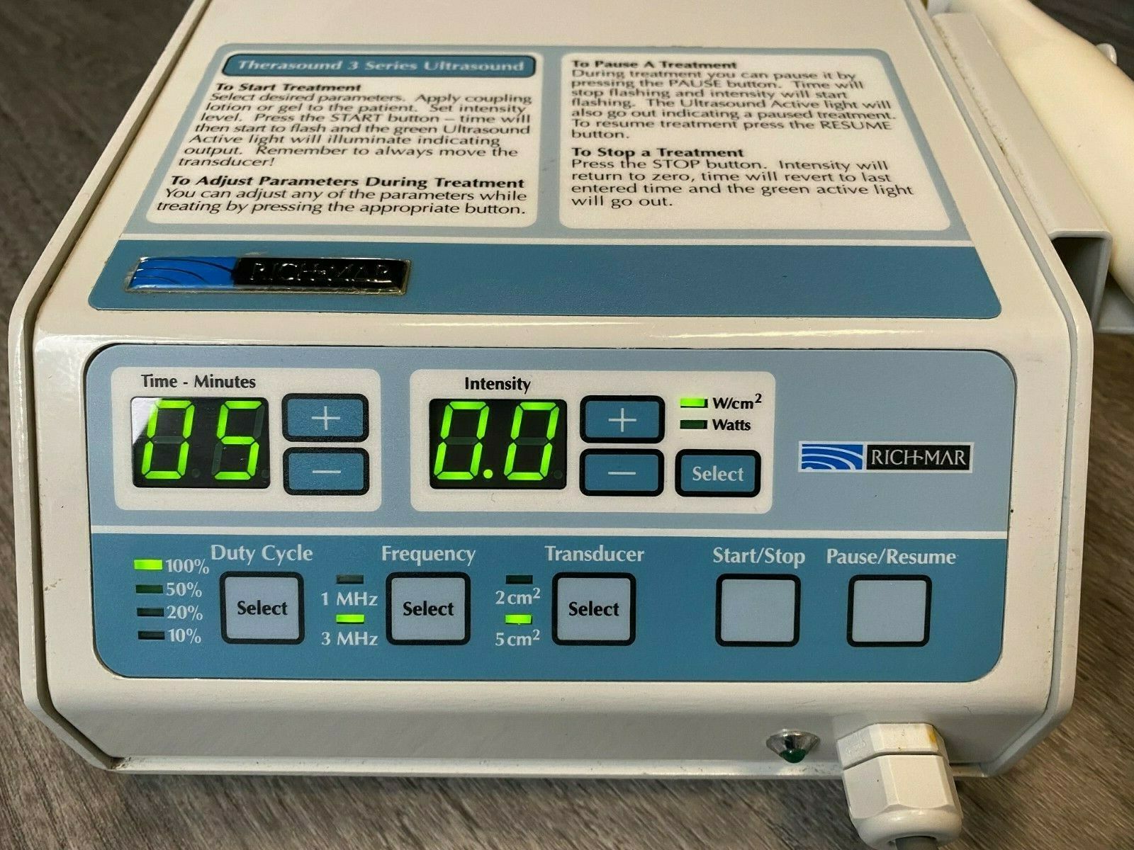 RichMar Therasound 3.5 Portable Ultrasound Unit DIAGNOSTIC ULTRASOUND MACHINES FOR SALE