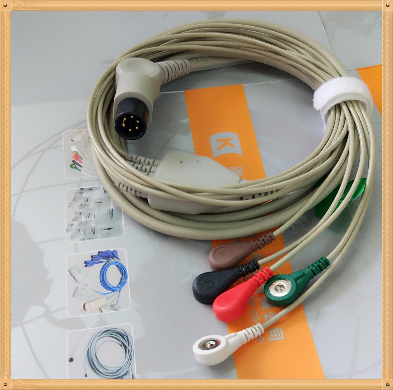 Generic AAMI 6 Pin One Piece ECG Cable 5 Leads Snap AHA DIAGNOSTIC ULTRASOUND MACHINES FOR SALE