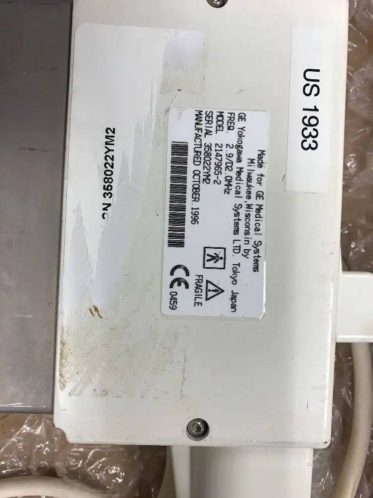 Ge Ultrasound Probe Model S222/2147965-2 DIAGNOSTIC ULTRASOUND MACHINES FOR SALE