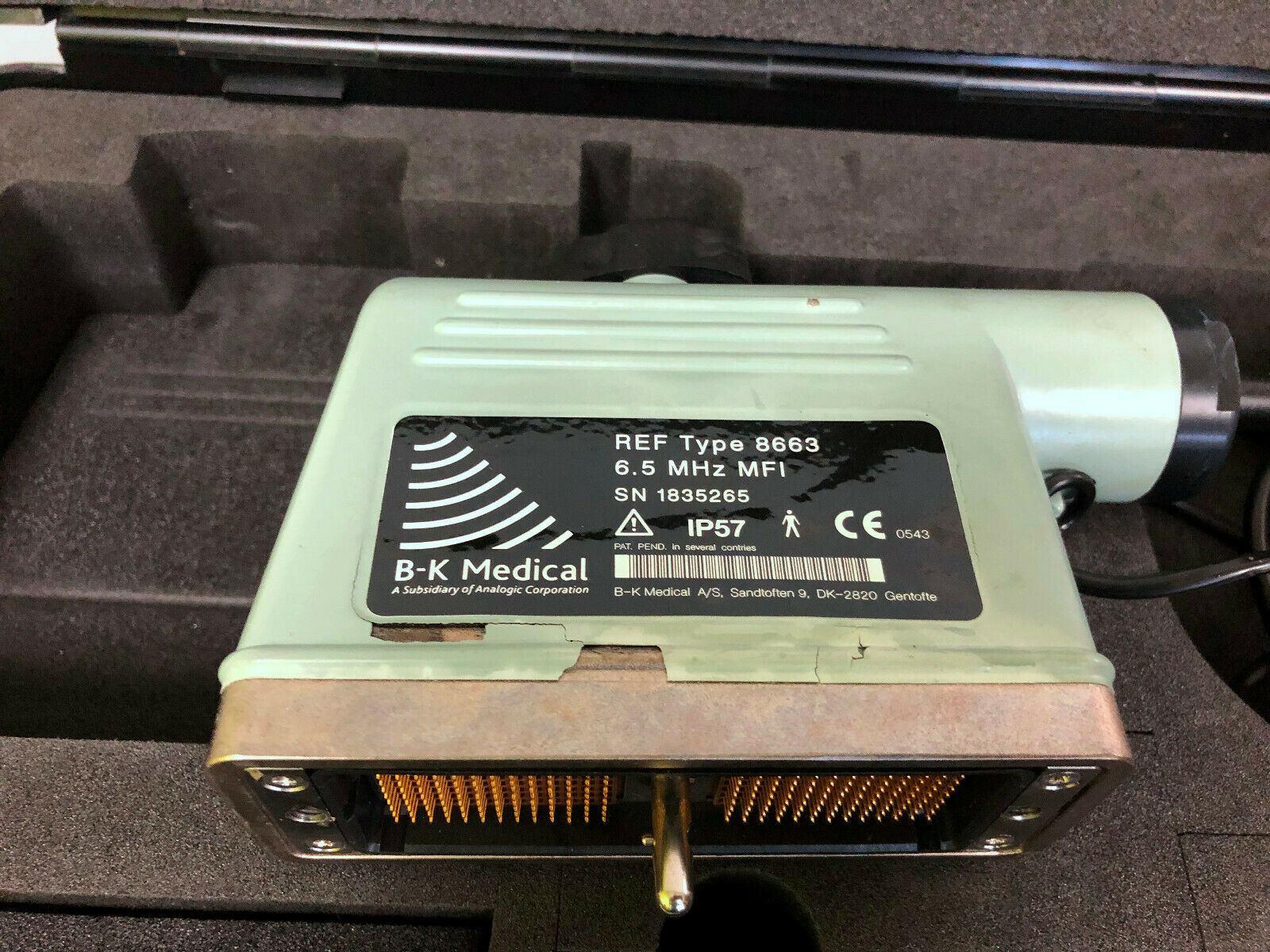 B-K Medical Type 8663 6.5 MHz MFI Burr Hole Ultrasound Transducer Probe BK DIAGNOSTIC ULTRASOUND MACHINES FOR SALE