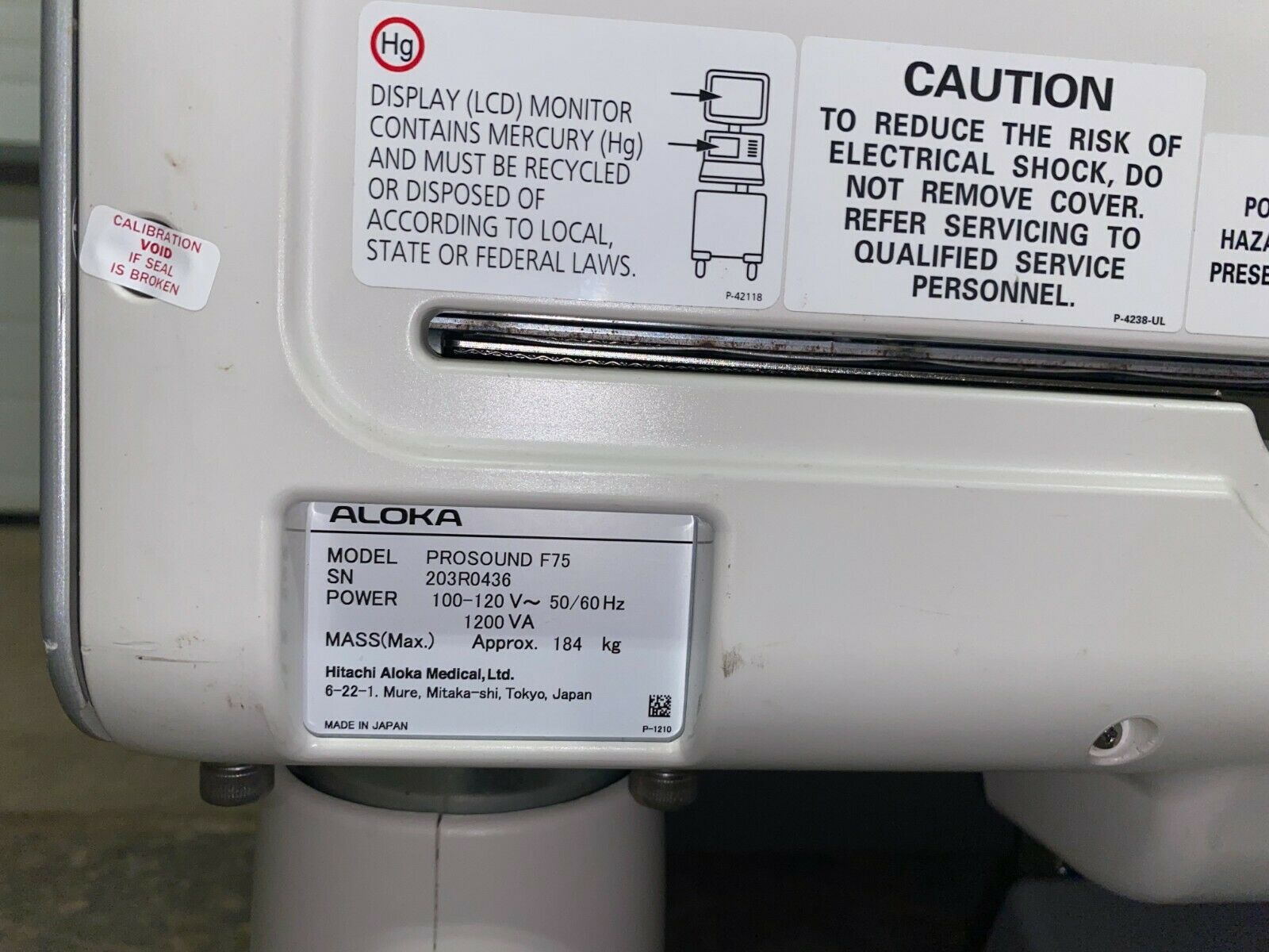 ALOKA Hitachi Prosound F75 Ultrasound UST-9130 Probe "Year 2014 BIOMED TESTED" DIAGNOSTIC ULTRASOUND MACHINES FOR SALE