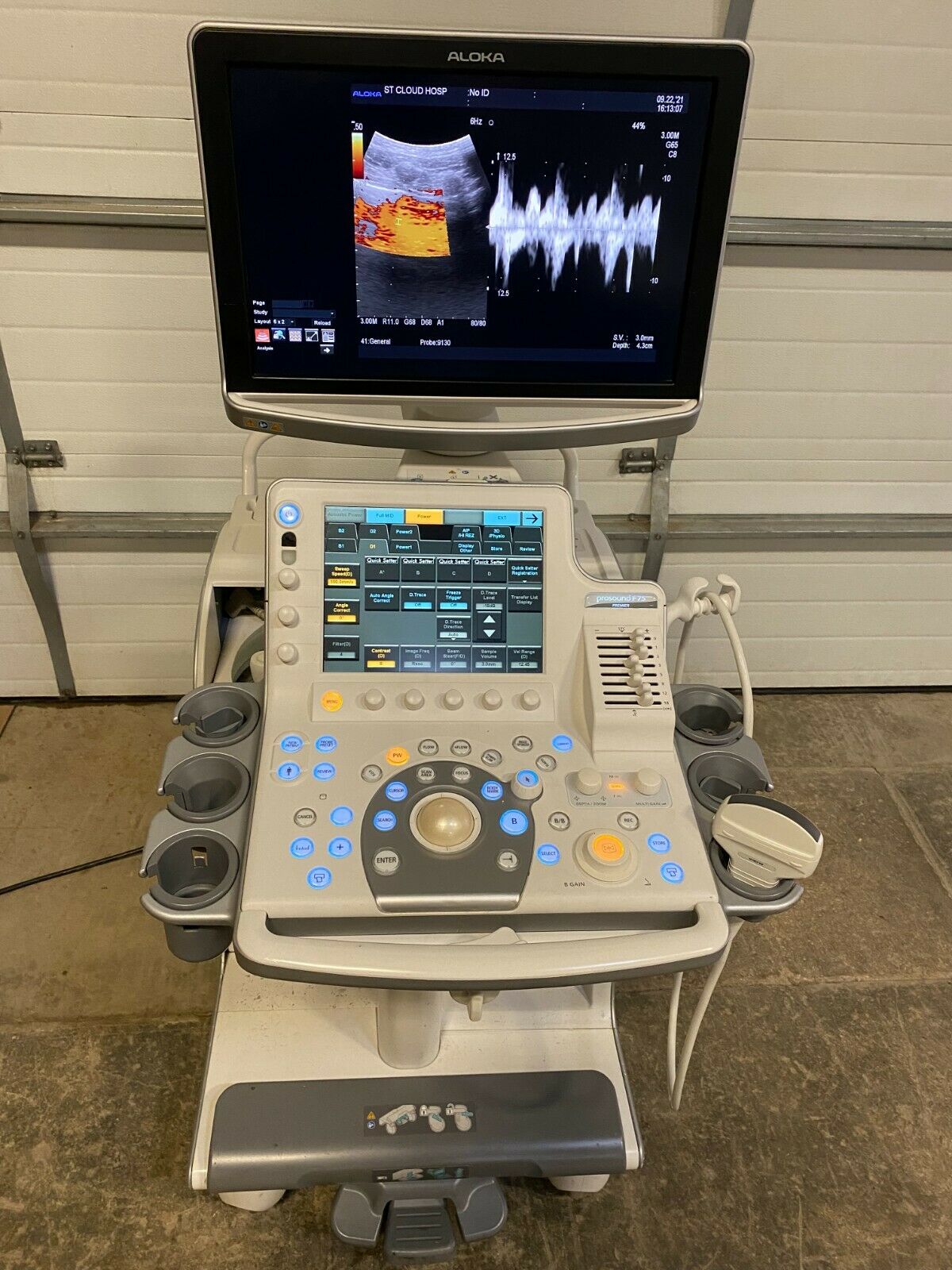 ALOKA Hitachi Prosound F75 Ultrasound UST-9130 Probe "Year 2014 BIOMED TESTED" DIAGNOSTIC ULTRASOUND MACHINES FOR SALE