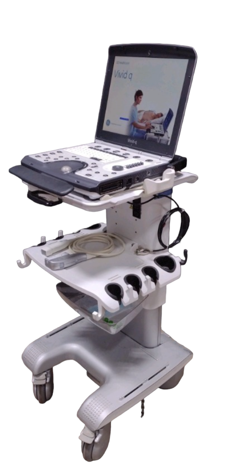 GE VIVID-Q PORTABLE ULTRASOUND MACHINE WITH 1 PROBE (M4S) CART 2012 DIAGNOSTIC ULTRASOUND MACHINES FOR SALE