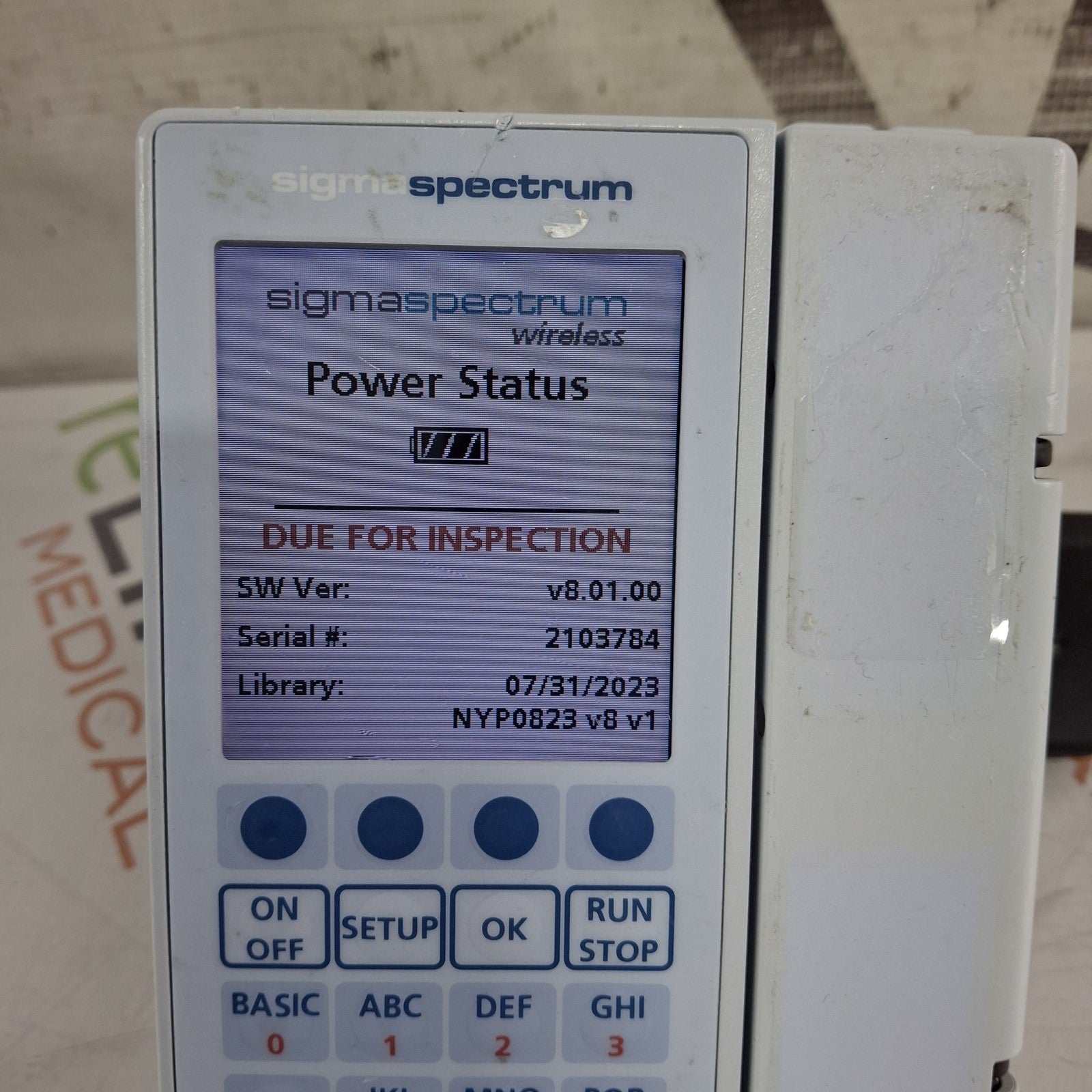 Baxter Sigma Spectrum 8.01.00 w/o Battery Infusion Pump