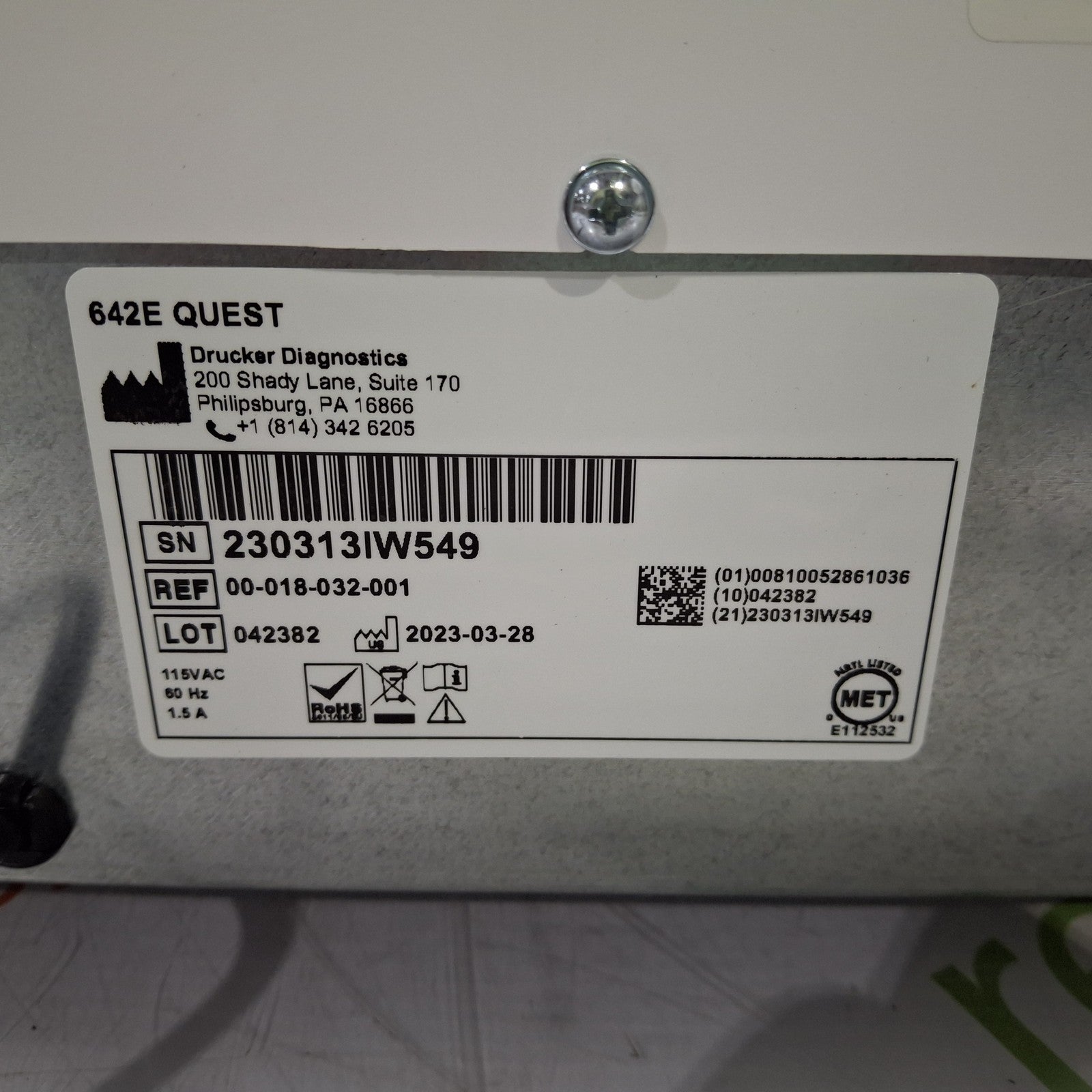 Drucker Diagnostics 642E Centrifuge