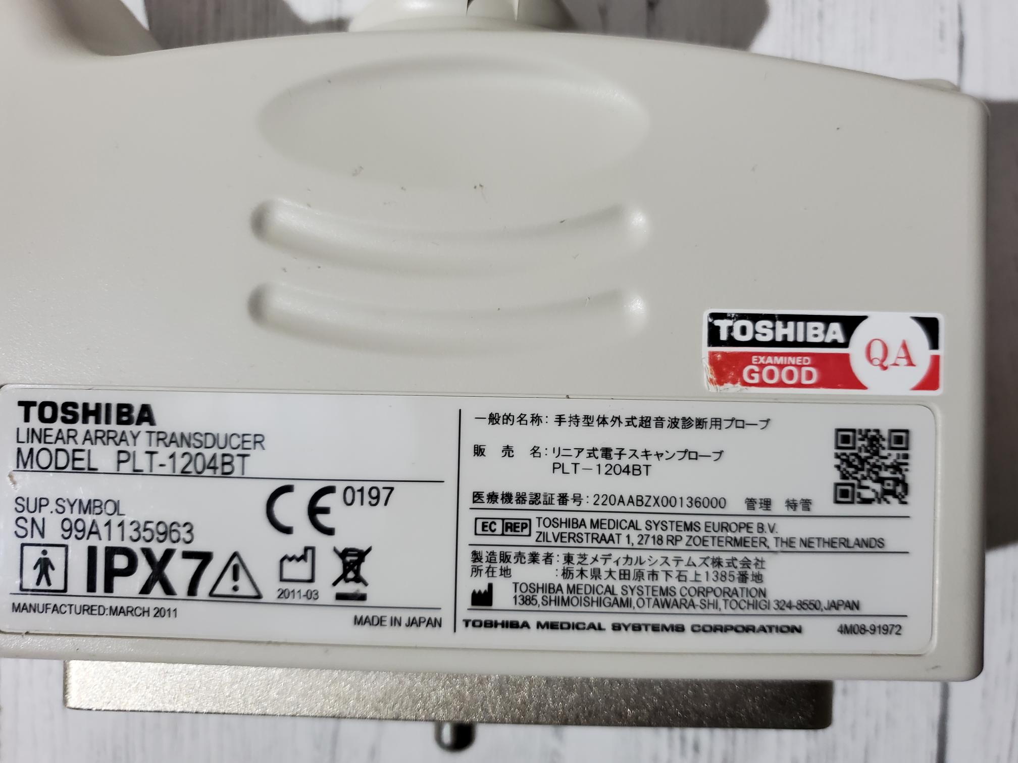 Toshiba PLT-1204BT ULTRASOUND PROBE DIAGNOSTIC ULTRASOUND MACHINES FOR SALE