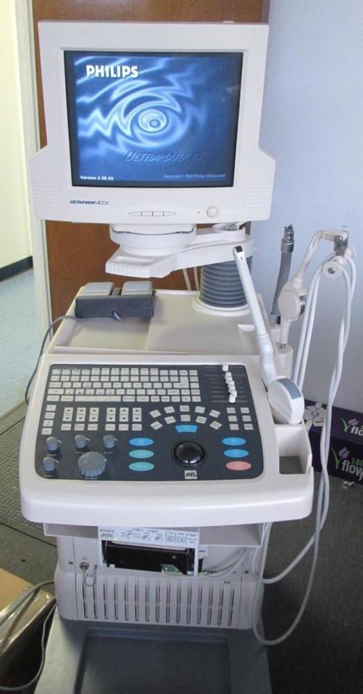ATL Ultramark 400c Ultrasound System w/ Printer, Footswitch & 2 Probes DIAGNOSTIC ULTRASOUND MACHINES FOR SALE