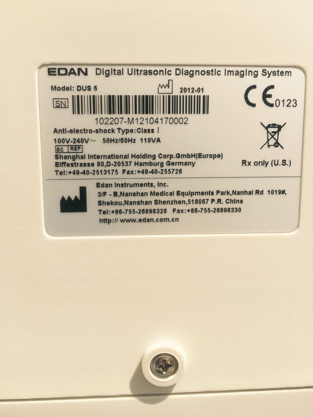 Edan Digital Diagnostic Ultrasound Model DUS-6 DIAGNOSTIC ULTRASOUND MACHINES FOR SALE