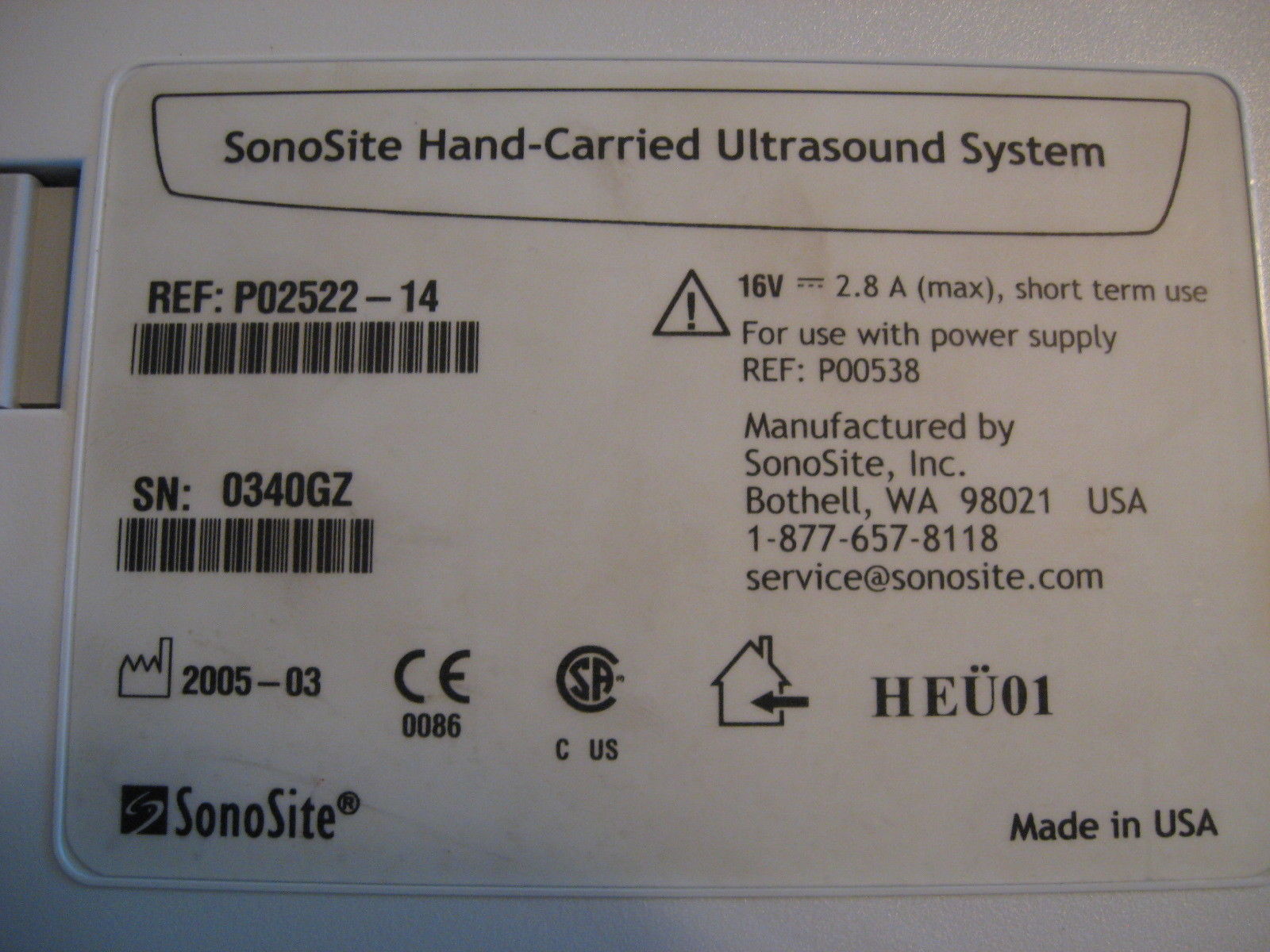 SonoSite 180 PLUS Portable Ultrasound Main Board P02953-02 Motherboard DIAGNOSTIC ULTRASOUND MACHINES FOR SALE