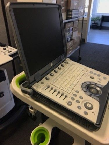 GE Vivid E Cardiac/Vascular/General Portable Ultrasound with 4 probes DIAGNOSTIC ULTRASOUND MACHINES FOR SALE