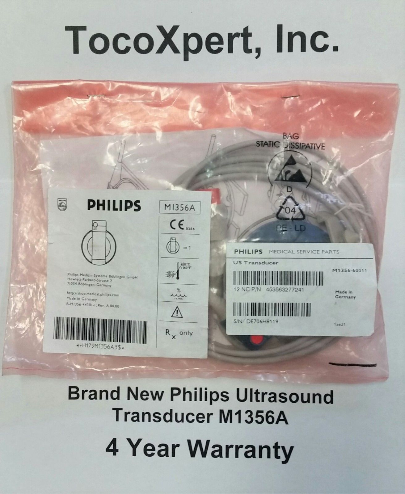  HP Philips Ultrasound M1356A Transducer $429 - BRAND NEW