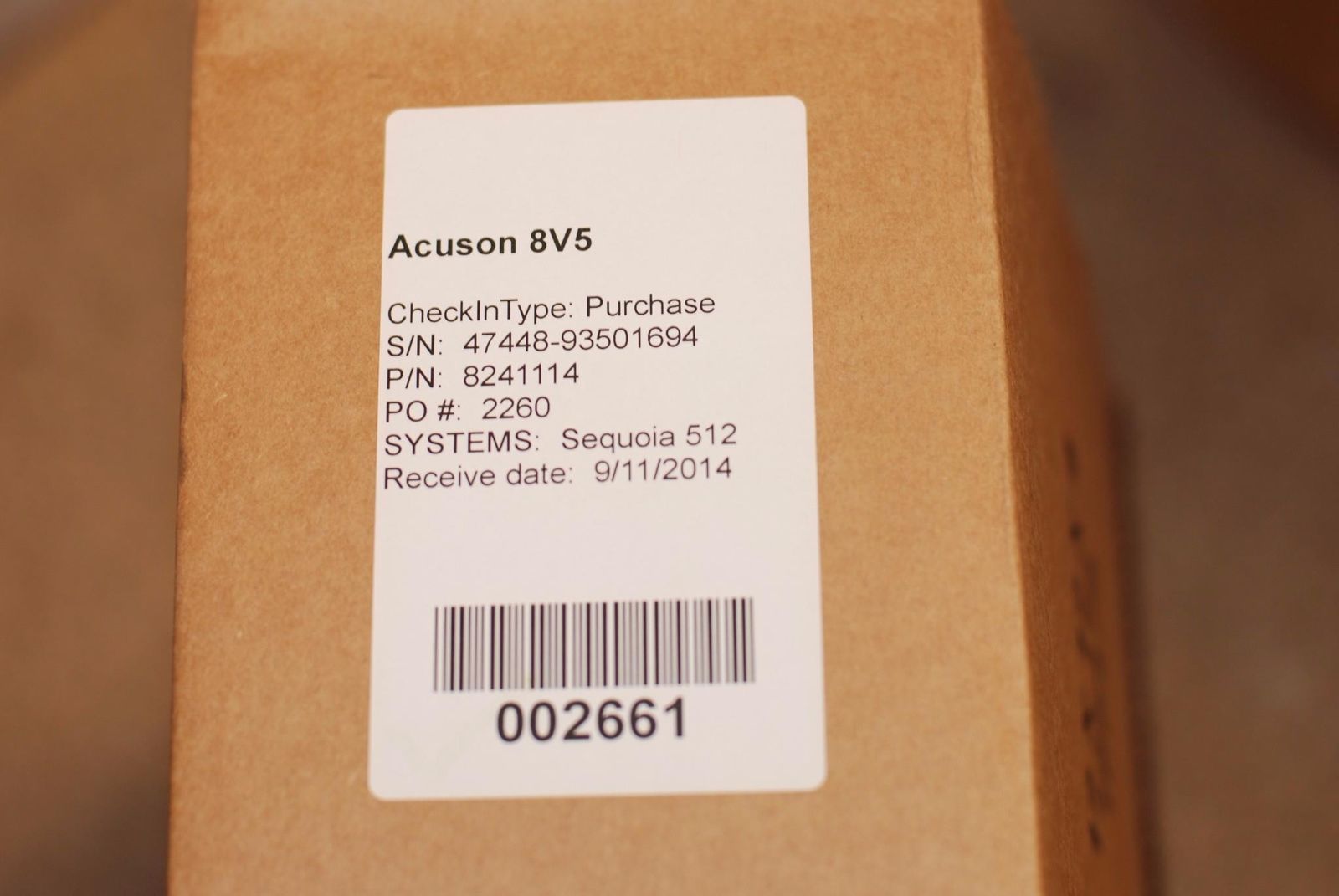 Acuson #8V5 P/N: 8241114 Ultrasound Probe for Sequoia 512 Unit DIAGNOSTIC ULTRASOUND MACHINES FOR SALE