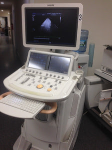 Philips IE33 Ultrasound  F-Cart with S5-1 Cardiac Transducer and L8-4 Vascular