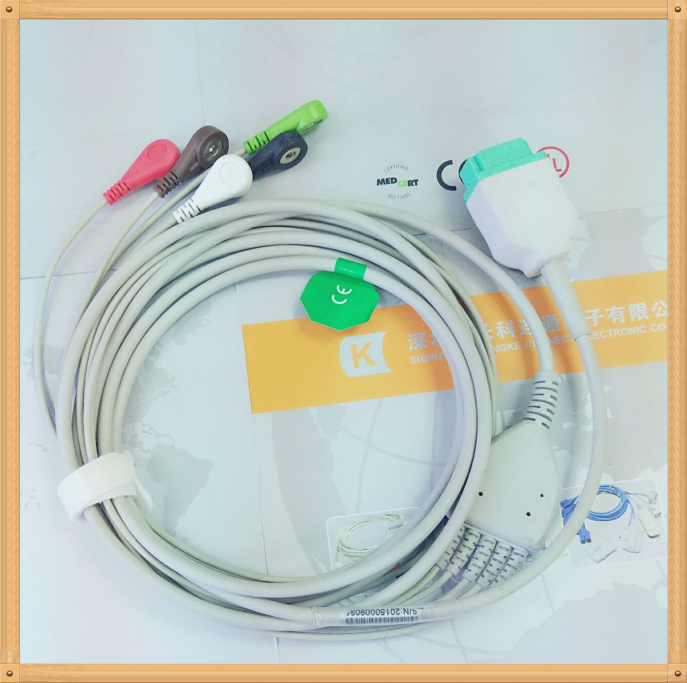 GE Marquette 11 Pin One Piece ECG Cable 5 Leads Snap AHA DIAGNOSTIC ULTRASOUND MACHINES FOR SALE