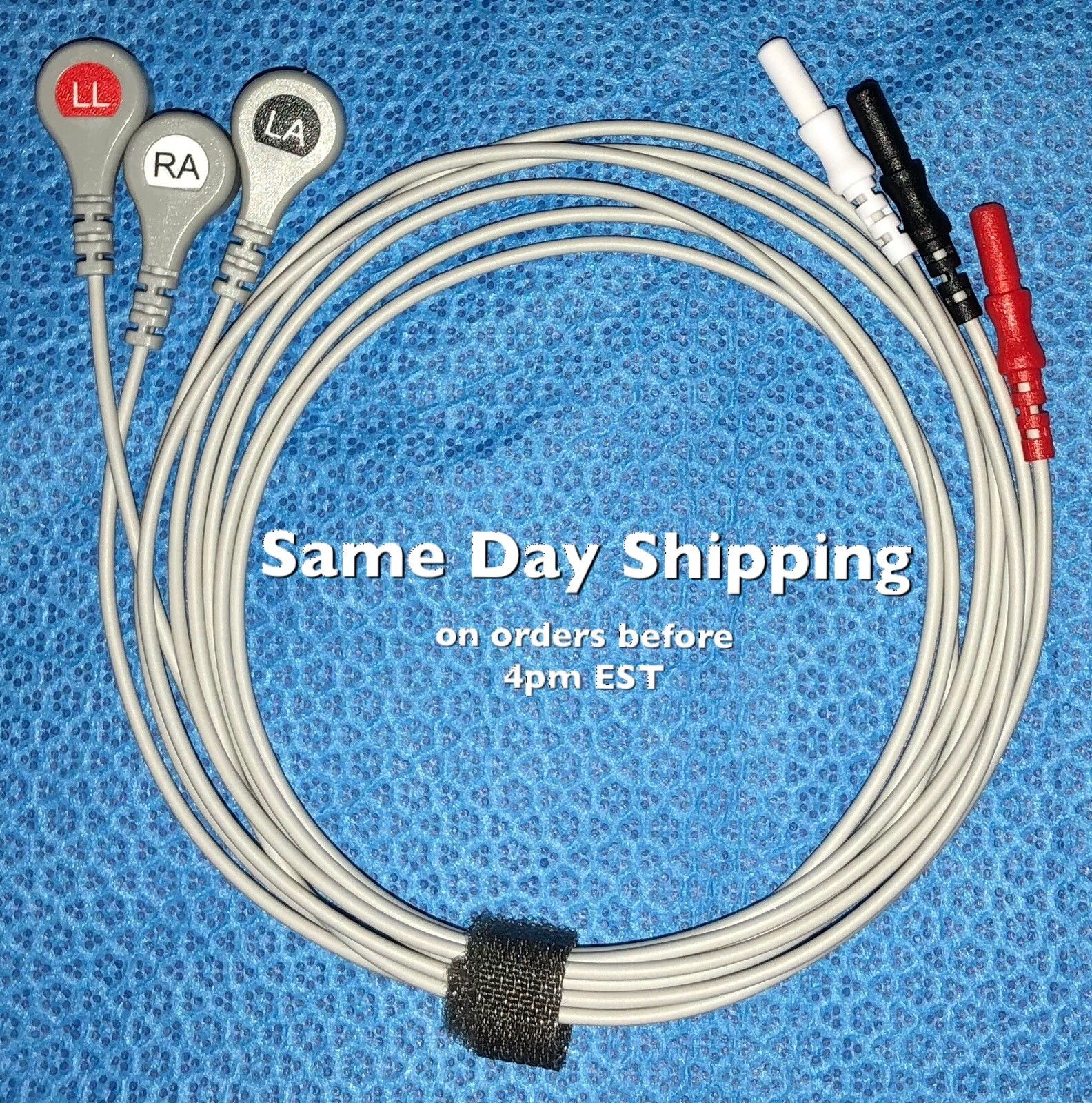 ECG Leadwire Holter Recorder 3 Leads Snap - Same Day Shipping - US Located DIAGNOSTIC ULTRASOUND MACHINES FOR SALE