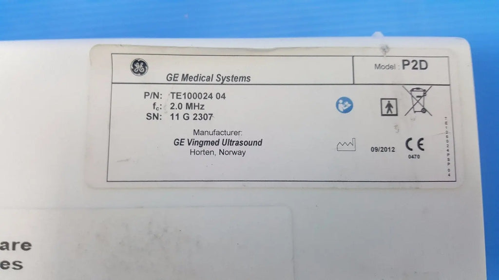 GE TE 100024/P2D Ultrasound Transducer Probe DIAGNOSTIC ULTRASOUND