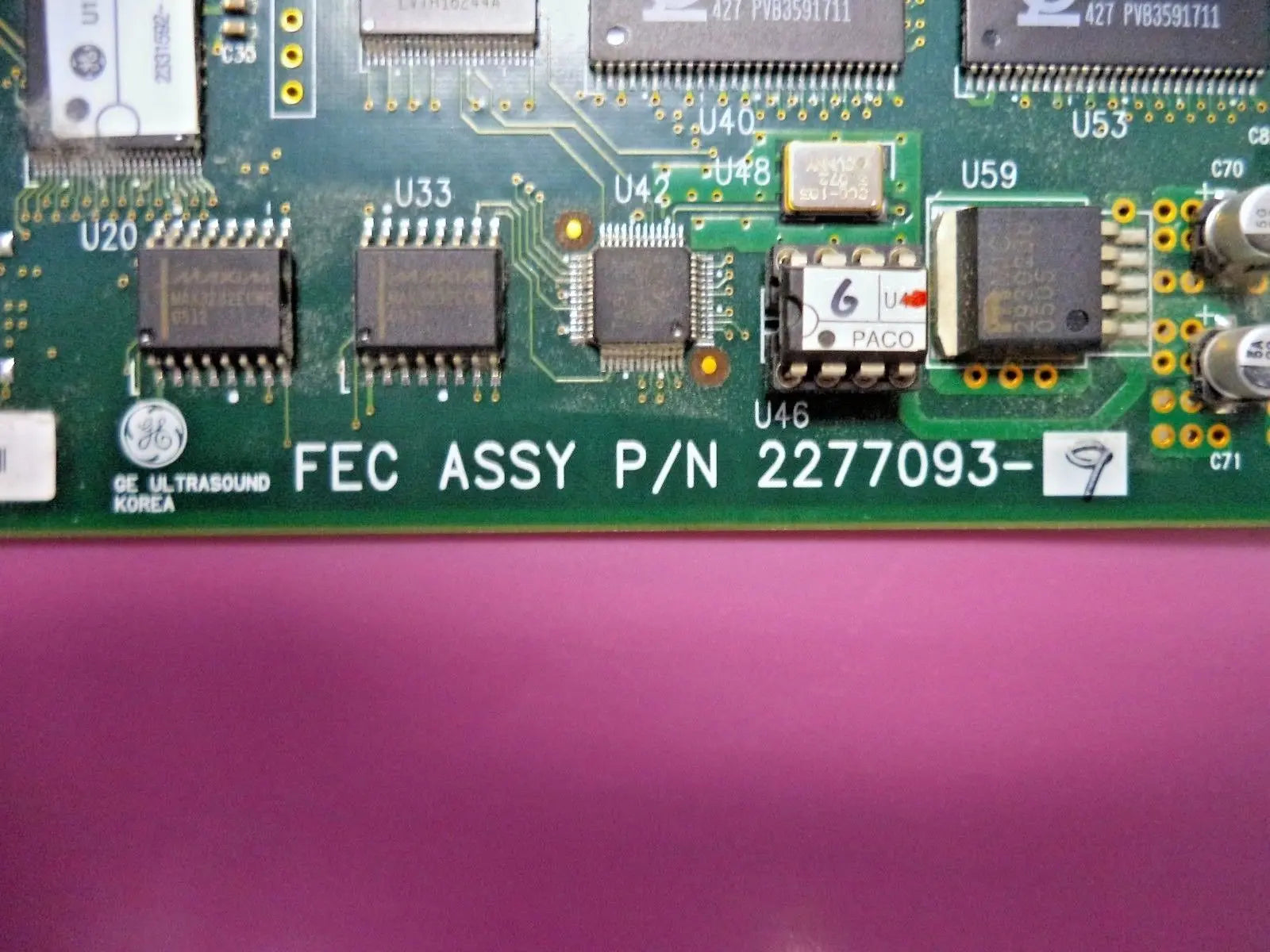 GE Logiq 3 Ultrasound Front End Controller Board (FEC) (PN: 2277093-9)