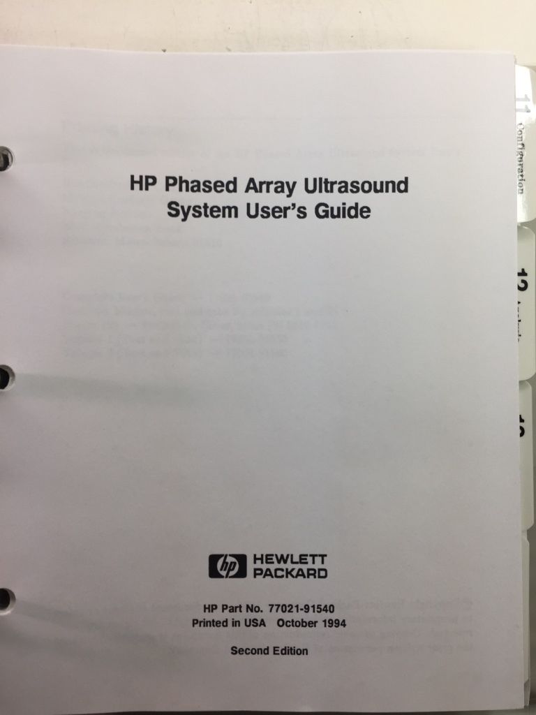 HP  Phased Array Ultrasound System User Manuel