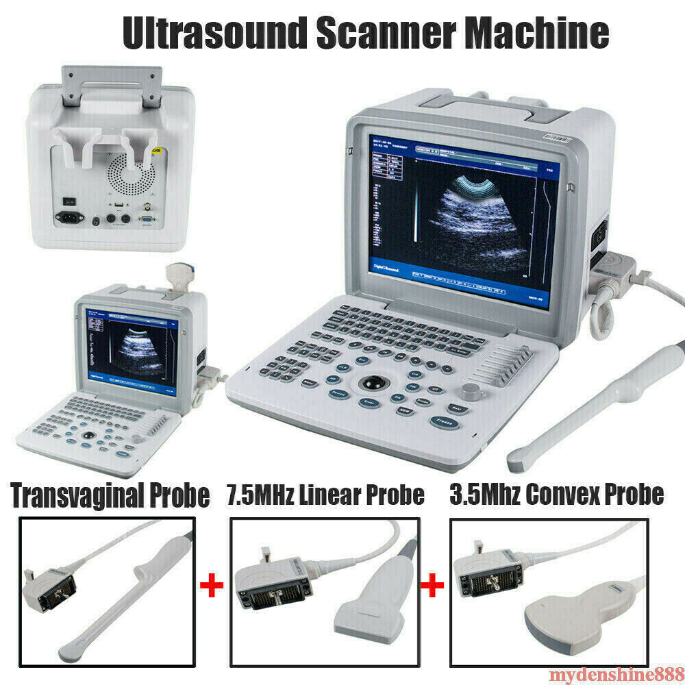 12" Digital Ultrasound Scanner Machine System Convex Transvaginal Linear Probes DIAGNOSTIC ULTRASOUND MACHINES FOR SALE