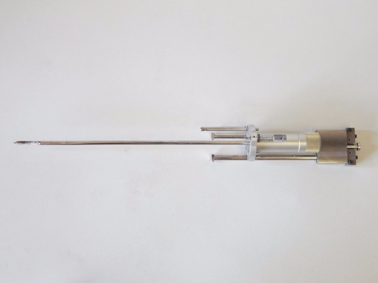 Probe w/Quick Release Linear Mount, Precision Micrometer, from Huge Mass Spec. DIAGNOSTIC ULTRASOUND MACHINES FOR SALE