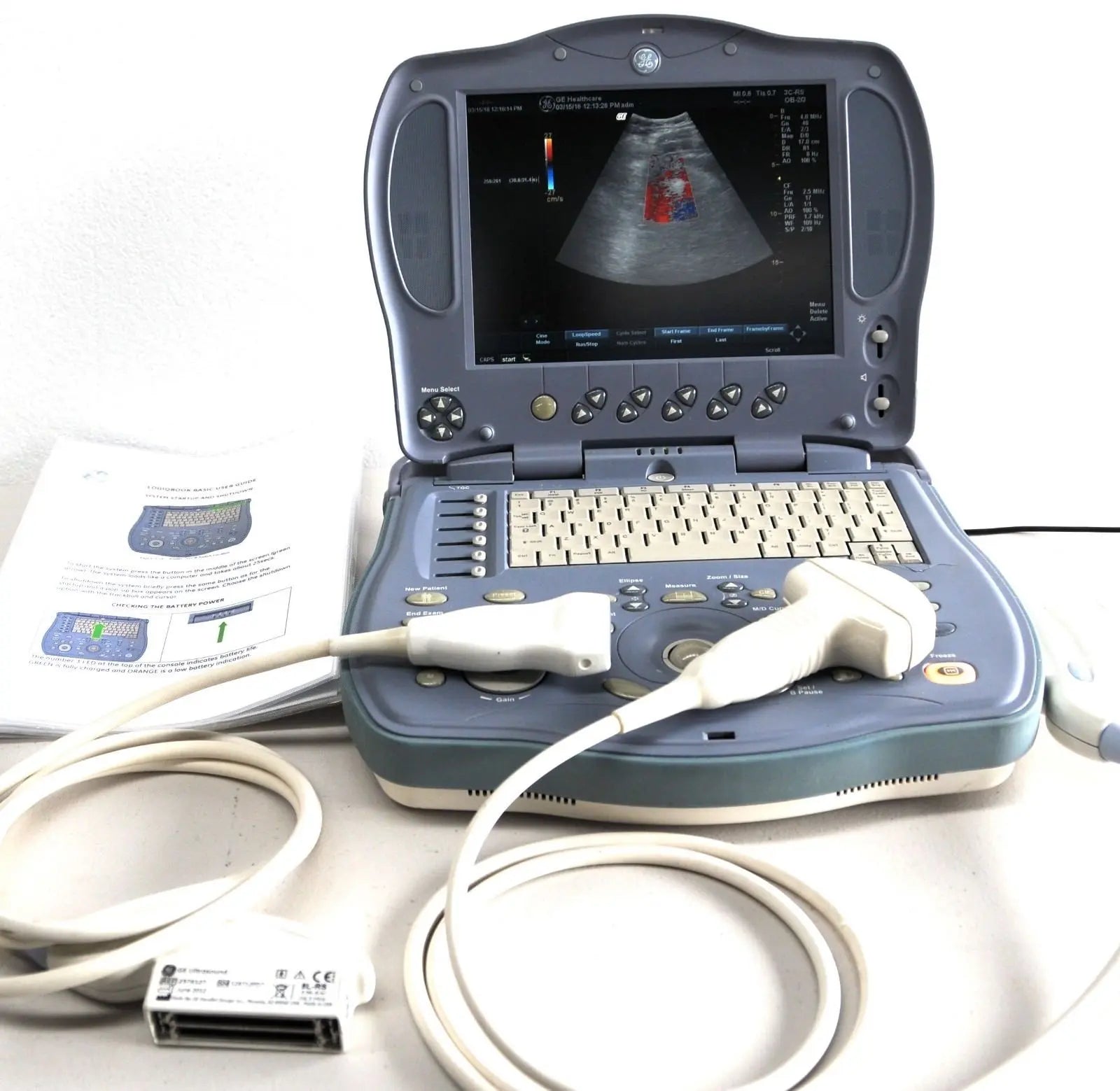 GE Logiq Book XP with 2 x Ultrasound Probes. Linear and Convex 2011 DIAGNOSTIC ULTRASOUND MACHINES FOR SALE