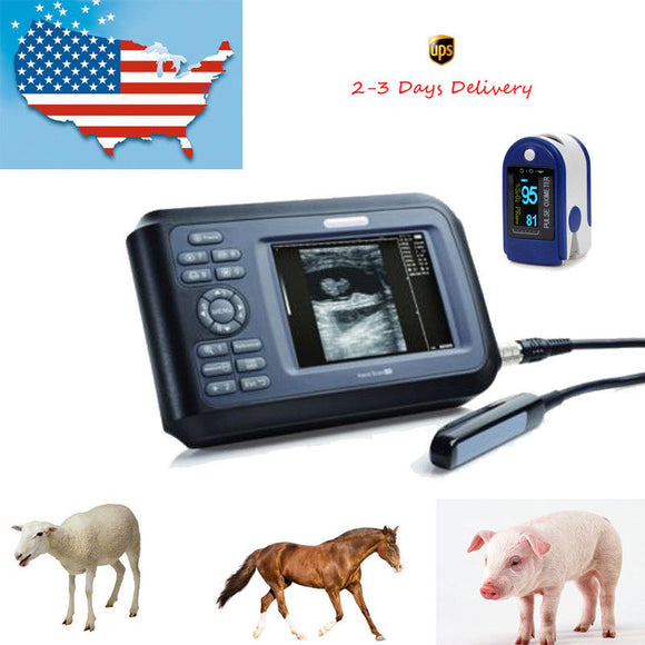 Veterinary Mini 5.5Inch Ultrasound Scanner Handheld digital Monitor Rectal Probe