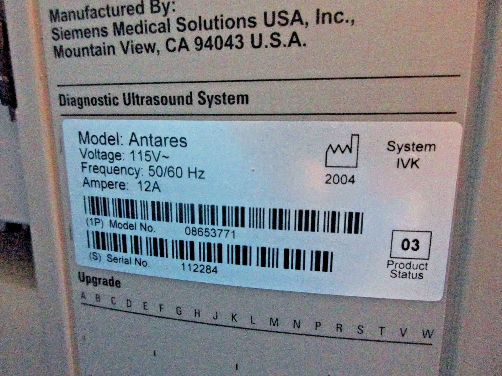 Siemens Sonoline  Antares ver 3.5 Ultrasound TESTED by Certified Ultrasound Tech DIAGNOSTIC ULTRASOUND MACHINES FOR SALE