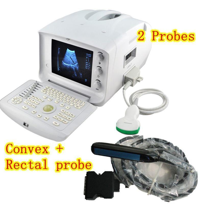Vet Veterianry Ultrasound Scanner Monitor 3.5 Convex + 6.5Mhz Rectal Probes 3D DIAGNOSTIC ULTRASOUND MACHINES FOR SALE