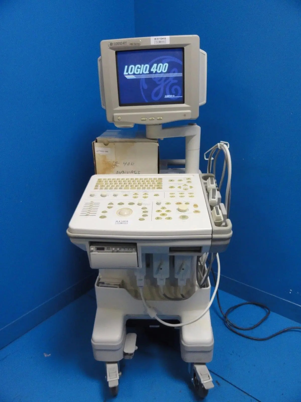 GE Logiq 400 Pro Series Ultrasound W/ C364, C551, LA39  Probes & Printer ~ 12412