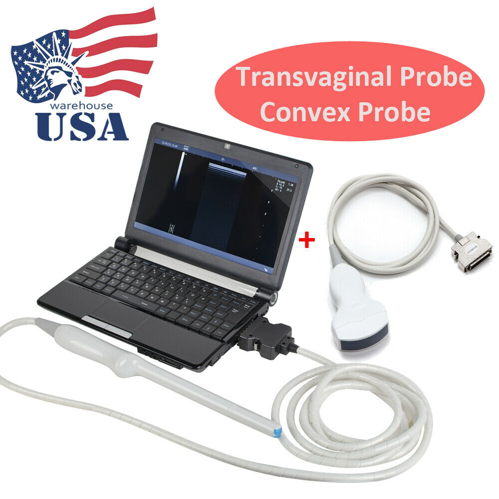 10" Portable Digital Laptop Ultrasound Scanner System Convex Transvaginal Probes DIAGNOSTIC ULTRASOUND MACHINES FOR SALE