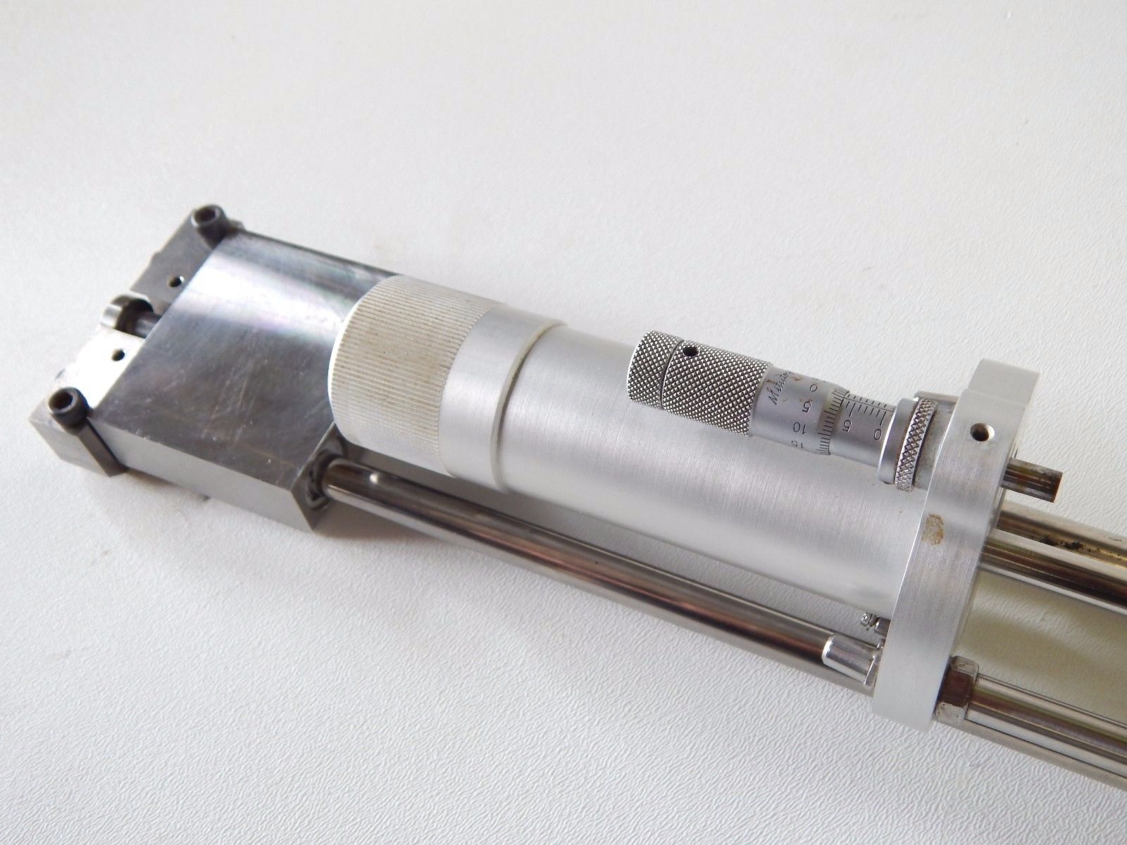 Probe w/Quick Release Linear Mount, Precision Micrometer, from Huge Mass Spec. DIAGNOSTIC ULTRASOUND MACHINES FOR SALE