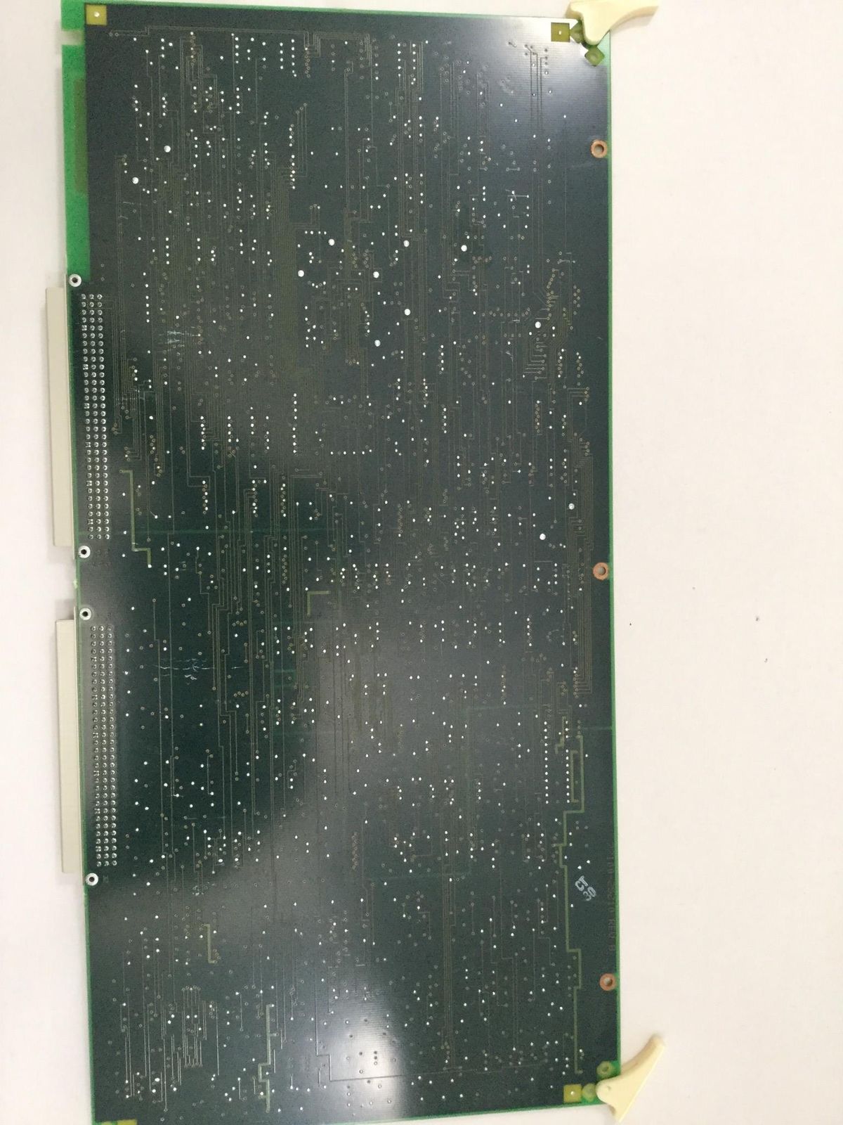 a close up of a computer chip on a white surface