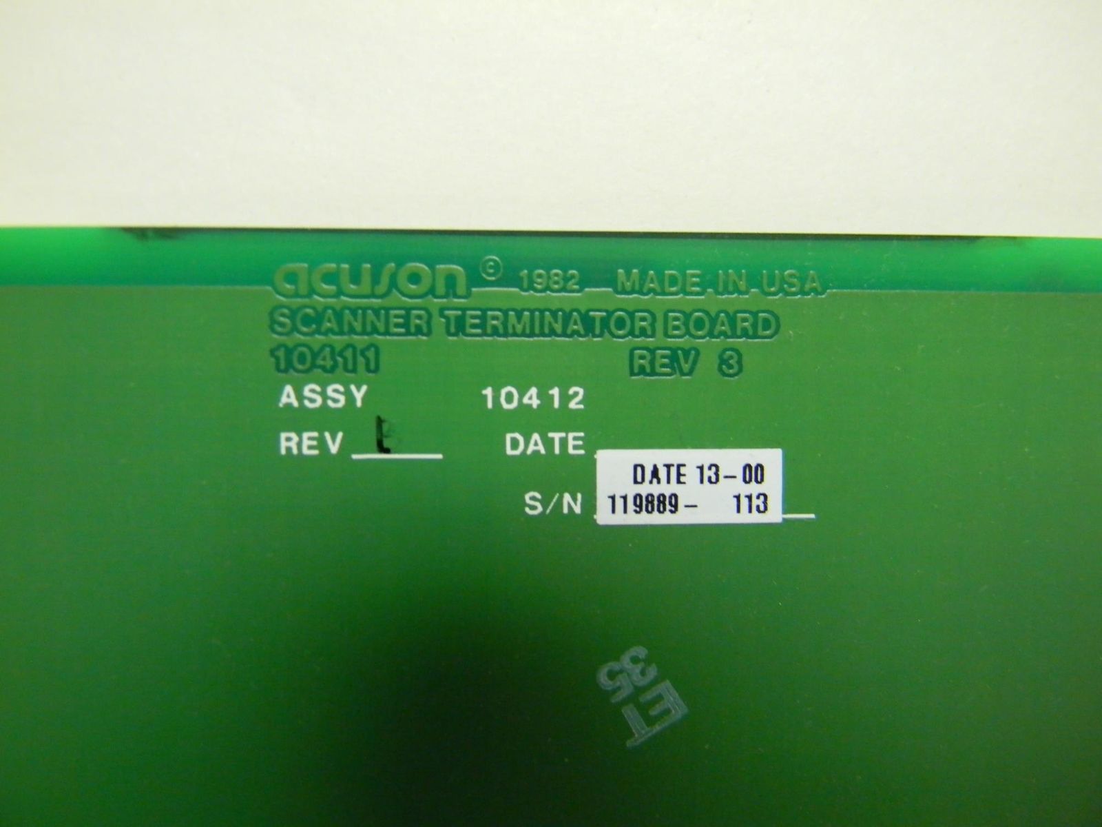 Acuson Sequoia C256 Ultrasound Scanner Terminator Board 10411 DIAGNOSTIC ULTRASOUND MACHINES FOR SALE