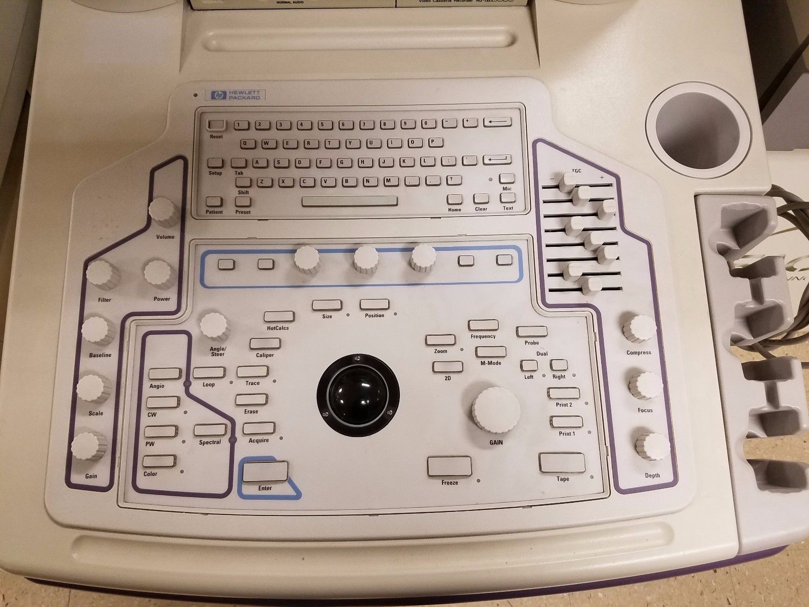 a white electronic keyboard on ultrasound