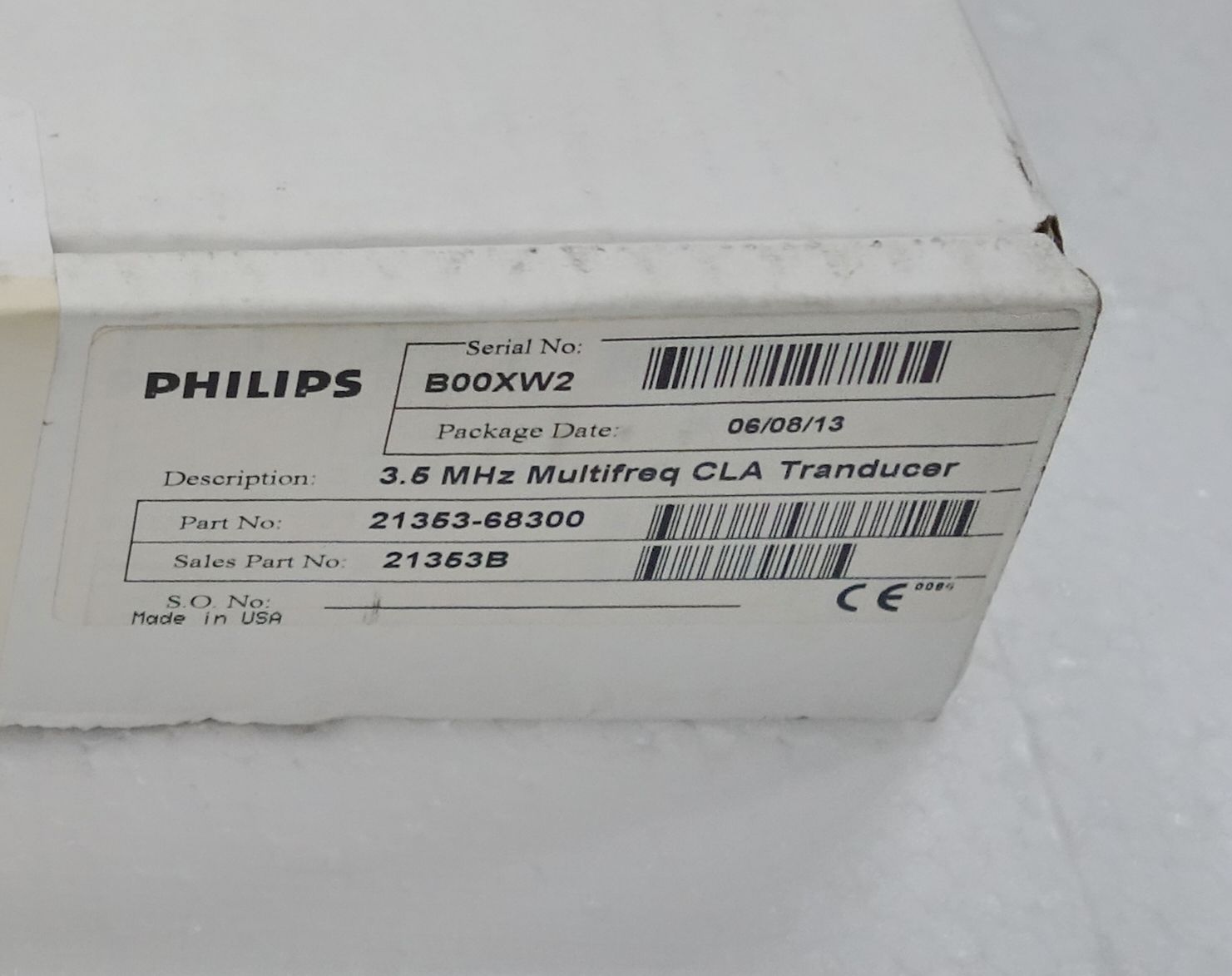 a box with a label on it sitting on a table