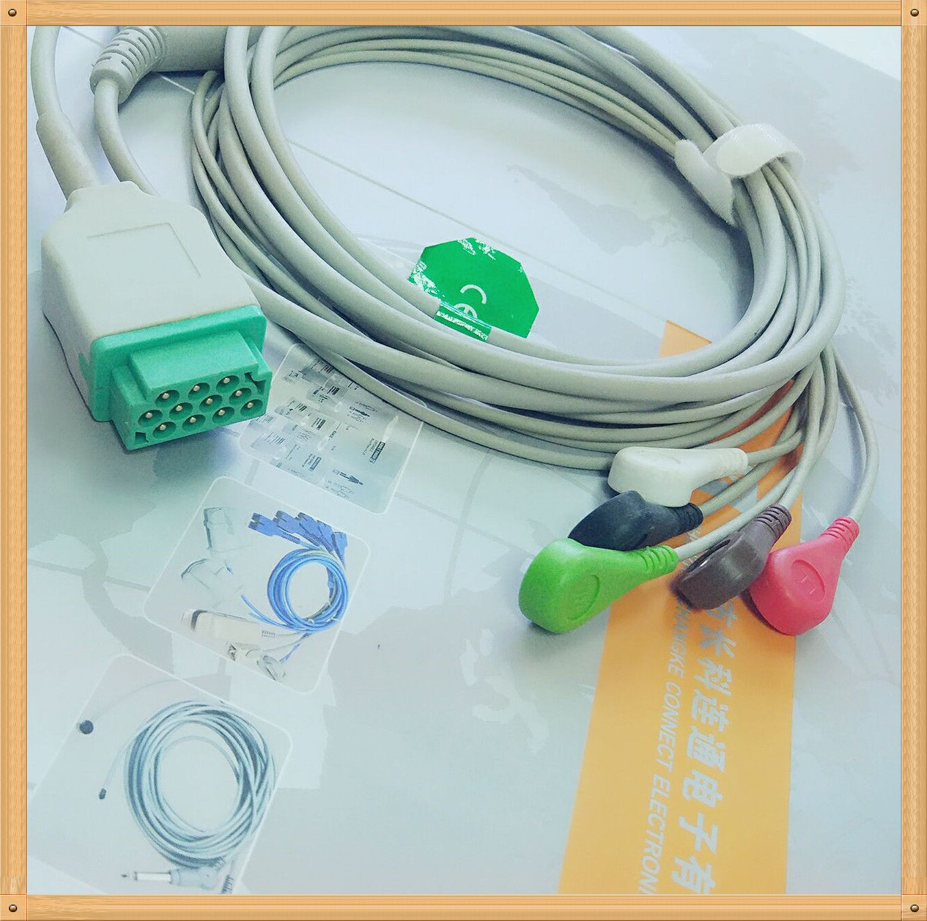 GE Marquette 11 Pin One Piece ECG Cable 5 Leads Snap AHA DIAGNOSTIC ULTRASOUND MACHINES FOR SALE