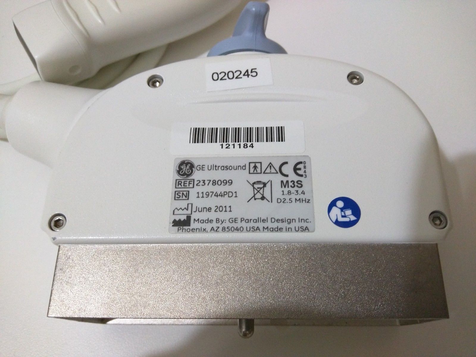 GE M3S PHASED ARRAY TRANSDUCER PROBE DOM 2011 DIAGNOSTIC ULTRASOUND MACHINES FOR SALE